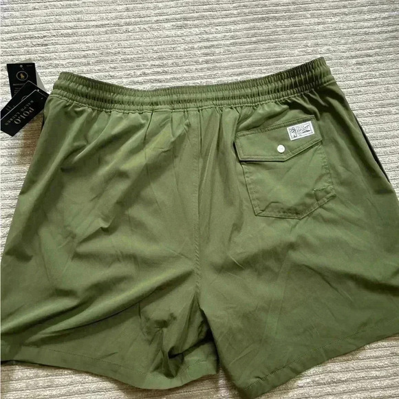 Polo Ralph Lauren Traveler icon logo swim shorts in olive green XXL - Picture 12 of 12